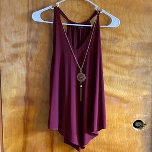 Maroon flowing top